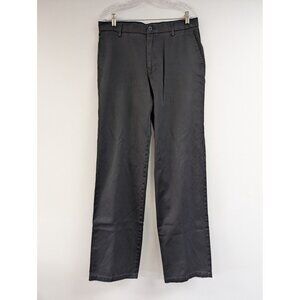 Dockers Flat Front Classic Fit D3 Black Khaki Pants 32x34 Mens